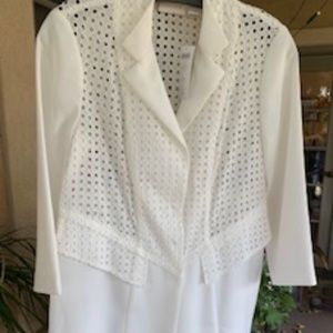 Chico's Eyelet Coastal vibe Jacket, 3/4 Sleeve, Antique White, Size 0